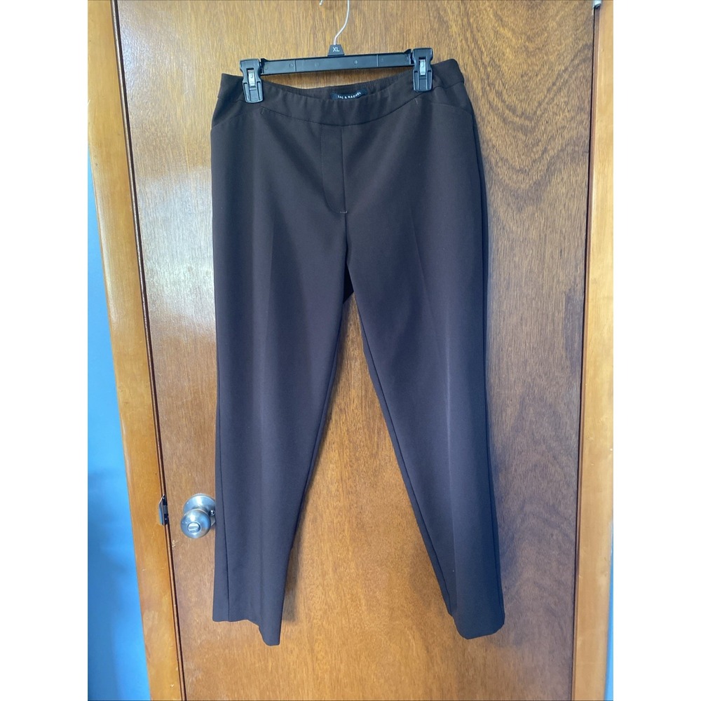 Zac & Rachel Womens Size 8 Brown Pull On Stretch Dress Pants Tapered Business